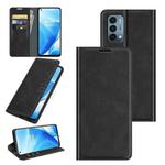For OnePlus Nord N200 5G Retro-skin Business Magnetic Suction Leather Case with Holder & Card Slots & Wallet(Black)