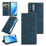 For OnePlus Nord N200 5G Retro-skin Business Magnetic Suction Leather Case with Holder & Card Slots & Wallet(Dark Blue)