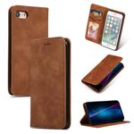 For iPhone SE 2022 / SE 2020 / 8 / 7 Retro Skin Feel Business Magnetic Horizontal Flip Leather Case(Brown)