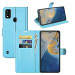 For ZTE Blade A51 Litchi Texture Horizontal Flip Protective Case with Holder & Card Slots & Wallet(Blue)