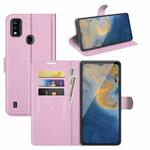 For ZTE Blade A51 Litchi Texture Horizontal Flip Protective Case with Holder & Card Slots & Wallet(Pink)