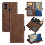 For ZTE Blade A51 Dual-side Magnetic Buckle Horizontal Flip Leather Case with Holder & Card Slots & Wallet(Brown)