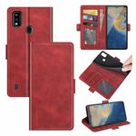For ZTE Blade A51 Dual-side Magnetic Buckle Horizontal Flip Leather Case with Holder & Card Slots & Wallet(Red)