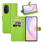 For Honor 50 SE Litchi Texture Horizontal Flip Protective Case with Holder & Card Slots & Wallet(Green)