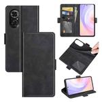 For Honor 50 SE / Huawei nova 9 SE Dual-side Magnetic Buckle Horizontal Flip Leather Case with Holder & Card Slots & Wallet(Black)