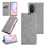 For Honor 50 SE Retro-skin Business Magnetic Suction Leather Case with Holder & Card Slots & Wallet(Grey)