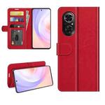 For Honor 50 SE R64 Texture Single Horizontal Flip Protective Case with Holder & Card Slots & Wallet & Photo Frame(Red)