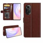 For Honor 50 SE R64 Texture Single Horizontal Flip Protective Case with Holder & Card Slots & Wallet & Photo Frame(Brown)