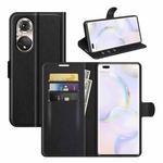 For Honor 50 Pro Litchi Texture Horizontal Flip Protective Case with Holder & Card Slots & Wallet(Black)