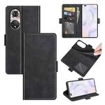 For Honor 50 Pro Dual-side Magnetic Buckle Horizontal Flip Leather Case with Holder & Card Slots & Wallet(Black)