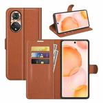 For Honor 50 Litchi Texture Horizontal Flip Protective Case with Holder & Card Slots & Wallet(Brown)