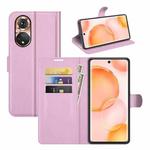 For Honor 50 Litchi Texture Horizontal Flip Protective Case with Holder & Card Slots & Wallet(Pink)