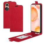 For Honor 50 R64 Texture Single Vertical Flip Leather Protective Case with Card Slots & Photo Frame(Red)