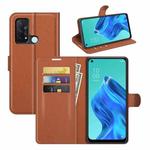 For OPPO Reno5 A Litchi Texture Horizontal Flip Protective Case with Holder & Card Slots & Wallet(Brown)
