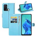 For OPPO Reno5 A Litchi Texture Horizontal Flip Protective Case with Holder & Card Slots & Wallet(Blue)