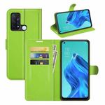 For OPPO Reno5 A Litchi Texture Horizontal Flip Protective Case with Holder & Card Slots & Wallet(Green)