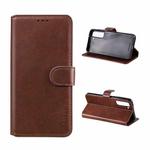 For Samsung Galaxy S21 FE ENKAY Hat-Prince Horizontal Flip PU Leather Case with Holder & Card Slots & Wallet(Brown)