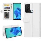 For OPPO Reno5 A R64 Texture Single Horizontal Flip Protective Case with Holder & Card Slots & Wallet& Photo Frame(White)
