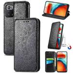 For Xiaomi Redmi Note 10 Pro 5G / Poco X3 GT Blooming Mandala Embossed Pattern Magnetic Horizontal Flip Leather Case with Holder & Card Slots & Wallet(Black)