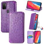For Ulefone Note 11 Plus Blooming Mandala Embossed Pattern Magnetic Horizontal Flip Leather Case with Holder & Card Slots & Wallet(Purple)
