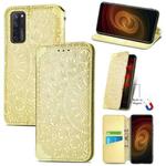 For ZTE Axon 20 5G Blooming Mandala Embossed Pattern Magnetic Horizontal Flip Leather Case with Holder & Card Slots & Wallet(Yellow)