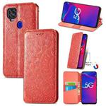 For ZTE Axon 11 SE 5G Blooming Mandala Embossed Pattern Magnetic Horizontal Flip Leather Case with Holder & Card Slots & Wallet(Red)