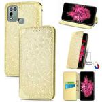 For Infinix Hot 10 Play Blooming Mandala Embossed Pattern Magnetic Horizontal Flip Leather Case with Holder & Card Slots & Wallet(Yellow)