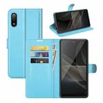For Sony Xperia Ace II Litchi Texture Horizontal Flip Protective Case with Holder & Card Slots & Wallet(Blue)