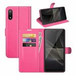 For Sony Xperia Ace II Litchi Texture Horizontal Flip Protective Case with Holder & Card Slots & Wallet(Rose red)