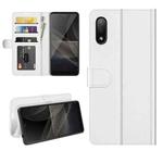 For Sony Xperia Ace II R64 Texture Single Horizontal Flip Protective Case with Holder & Card Slots & Wallet& Photo Frame(White)