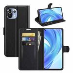 For Xiaomi Mi 11 Lite Litchi Texture Horizontal Flip Protective Case with Holder & Card Slots & Wallet(Black)