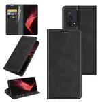 For OPPO K9 Retro-skin Business Magnetic Suction Leather Case with Holder & Card Slots & Wallet(Black)
