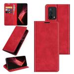 For OPPO K9 Retro-skin Business Magnetic Suction Leather Case with Holder & Card Slots & Wallet(Red)