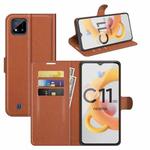 For OPPO Realme C11 2021 Litchi Texture Horizontal Flip Protective Case with Holder & Card Slots & Wallet(Brown)