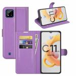 For OPPO Realme C11 2021 Litchi Texture Horizontal Flip Protective Case with Holder & Card Slots & Wallet(Purple)