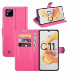 For OPPO Realme C11 2021 Litchi Texture Horizontal Flip Protective Case with Holder & Card Slots & Wallet(Rose Red)