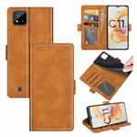 For OPPO Realme C11 2021 Dual-side Magnetic Buckle Horizontal Flip Leather Case with Holder & Card Slots & Wallet(Yellow)