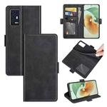 For ZTE Axon 30 Pro 5G Dual-side Magnetic Buckle Horizontal Flip Leather Case with Holder & Card Slots & Wallet(Black)