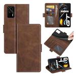 For OPPO Realme GT 5G / Realme Q3 Pro 5G Dual-side Magnetic Buckle Horizontal Flip Leather Case with Holder & Card Slots & Wallet(Brown)