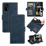 For OPPO Realme GT 5G / Realme Q3 Pro 5G Dual-side Magnetic Buckle Horizontal Flip Leather Case with Holder & Card Slots & Wallet(Dark Blue)