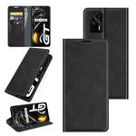 For OPPO Realme GT 5G / Realme Q3 Pro 5G Retro-skin Business Magnetic Suction Leather Case with Holder & Card Slots & Wallet(Black)