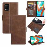 For OPPO Realme V13 5G / Realme 8 5G / Q3i 5G / Q3 5G Dual-side Magnetic Buckle Horizontal Flip Leather Case with Holder & Card Slots & Wallet(Brown)