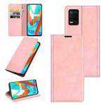 For OPPO Realme V13 5G / Realme 8 5G / Q3i 5G / Q3 5G Retro-skin Business Magnetic Suction Leather Case with Holder & Card Slots & Wallet(Pink)