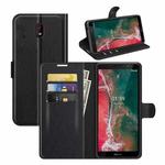 For Nokia C1 Plus Litchi Texture Horizontal Flip Protective Case with Holder & Card Slots & Wallet(Black)