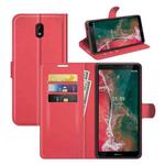 For Nokia C1 Plus Litchi Texture Horizontal Flip Protective Case with Holder & Card Slots & Wallet(Red)
