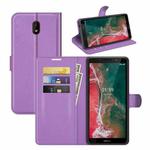 For Nokia C1 Plus Litchi Texture Horizontal Flip Protective Case with Holder & Card Slots & Wallet(Purple)