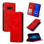 Retro Skin Feel Business Magnetic Horizontal Flip Leather Case for Samsung Galaxy S10 E(Red)