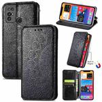 For Doogee X96 Pro Blooming Mandala Embossed Pattern Magnetic Horizontal Flip Leather Case with Holder & Card Slots & Wallet(Black)