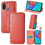 For Infinix X680 / Smart 4 Blooming Mandala Embossed Pattern Magnetic Horizontal Flip Leather Case with Holder & Card Slots & Wallet(Red)