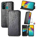 For Infinix Hot 9 Blooming Mandala Embossed Pattern Magnetic Horizontal Flip Leather Case with Holder & Card Slots & Wallet(Black)